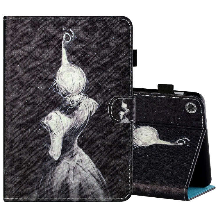 Sewing Thread Horizontal Painted Flat Leather Case with Pen Cover & Anti Skid Strip & Card Slot &...
