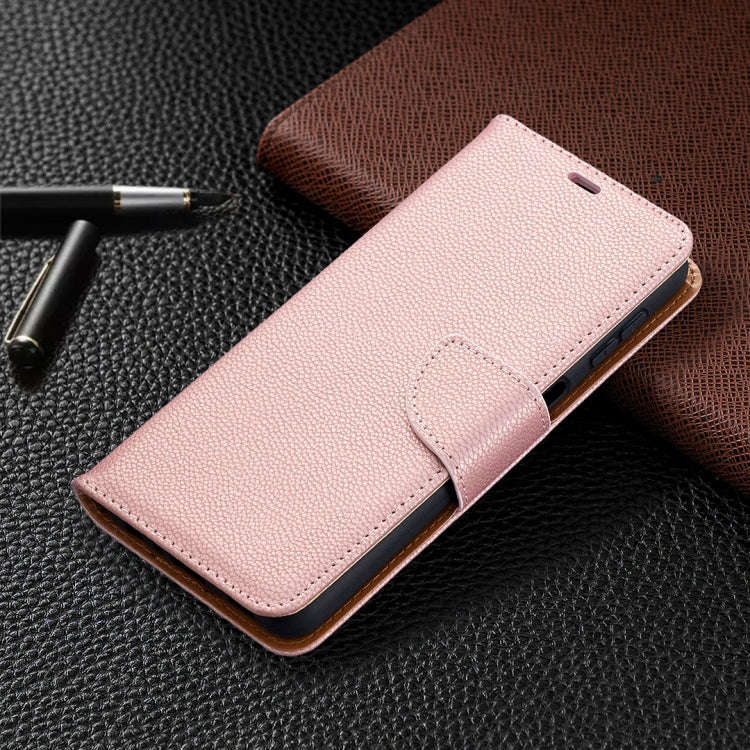 Litchi Texture Pure Color Horizontal Flip PU Leather Case with Holder & Card Slots & Wallet & Lan...
