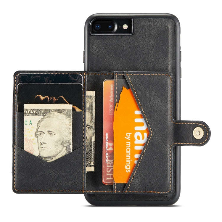 JEEHOOD Retro Magnetic Detachable Protective Case with Wallet & Card Slot & Holder, For iPhone 8 ...