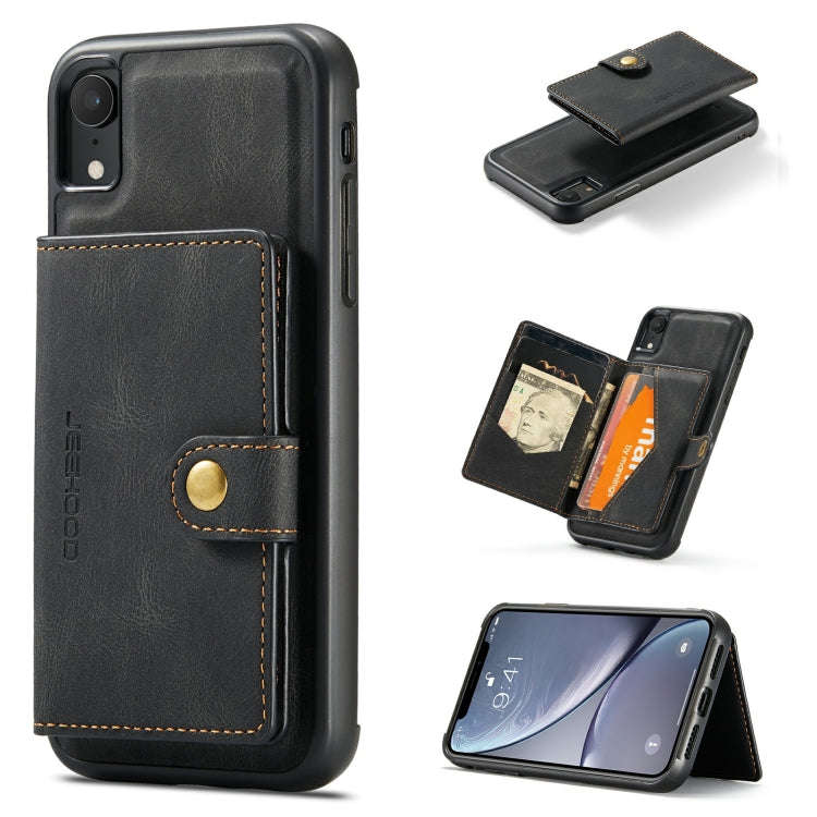 JEEHOOD Retro Magnetic Detachable Protective Case with Wallet & Card Slot & Holder, For iPhone 8 ...