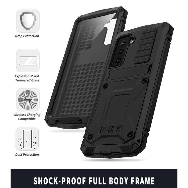 R-JUST Shockproof Waterproof Dust-proof Metal + Silicone Protective Case with Holder, For Samsung...