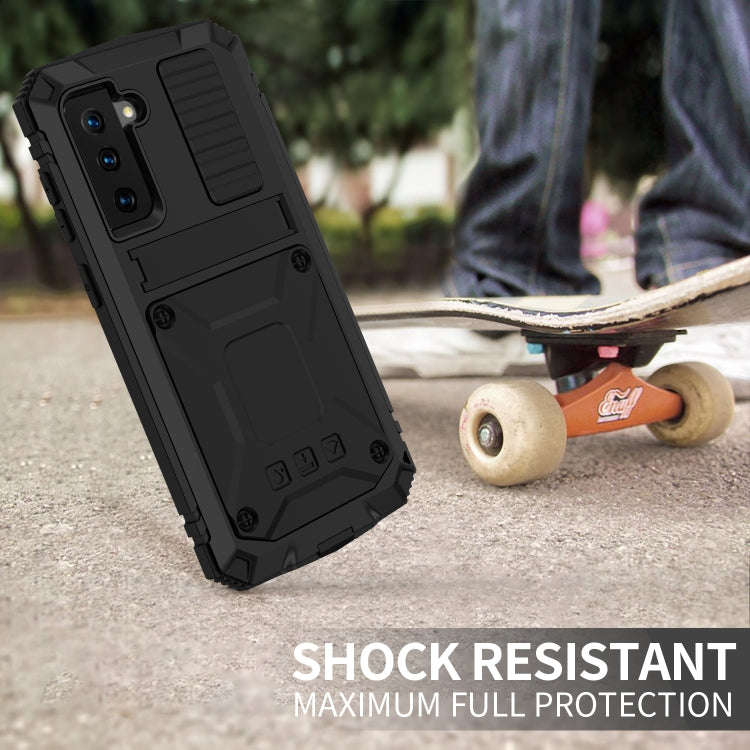 R-JUST Shockproof Waterproof Dust-proof Metal + Silicone Protective Case with Holder, For Samsung...