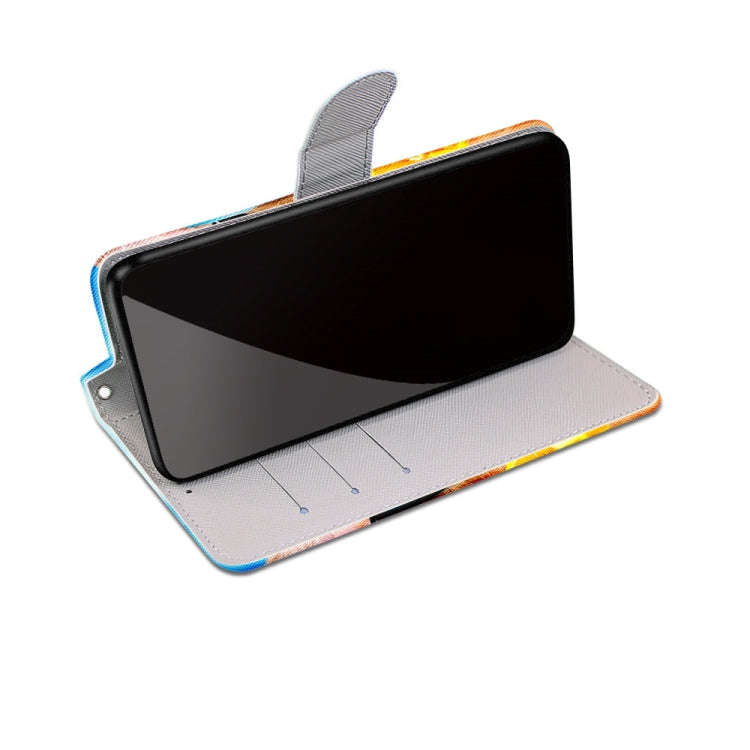 Coloured Drawing Cross Texture Horizontal Flip PU Leather Case with Holder & Card Slots & Wallet ...