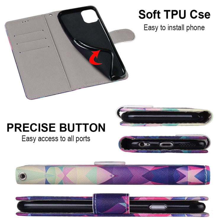 Coloured Drawing Cross Texture Horizontal Flip PU Leather Case with Holder & Card Slots & Wallet ...