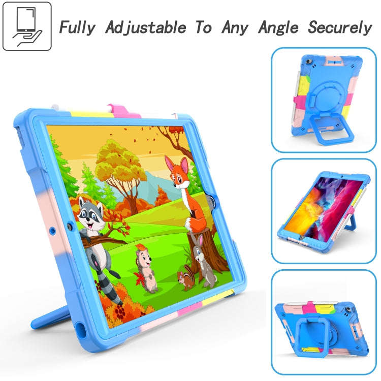 Contrast Color Shockproof Robot Silicone + PC Case with Wristband Holder, For iPad 10.2 2021 / 20...