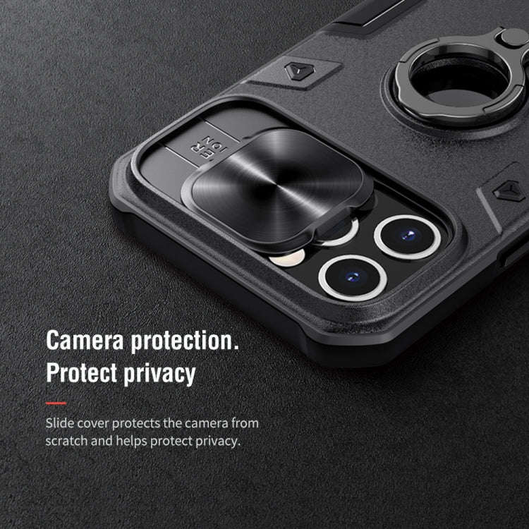 NILLKIN Shockproof CamShield Armor Protective Case with Invisible Ring Holder, For iPhone 12 Pro Max