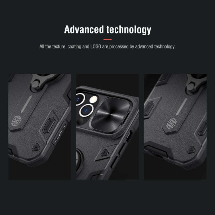 NILLKIN Shockproof CamShield Armor Protective Case with Invisible Ring Holder, For iPhone 12 Pro Max