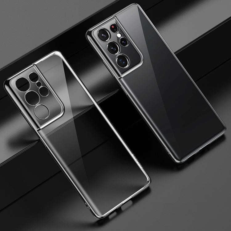 SULADA Shockproof Plating Silicone Transparent Protective Case, For Samsung Galaxy S21 Ultra 5G, ...