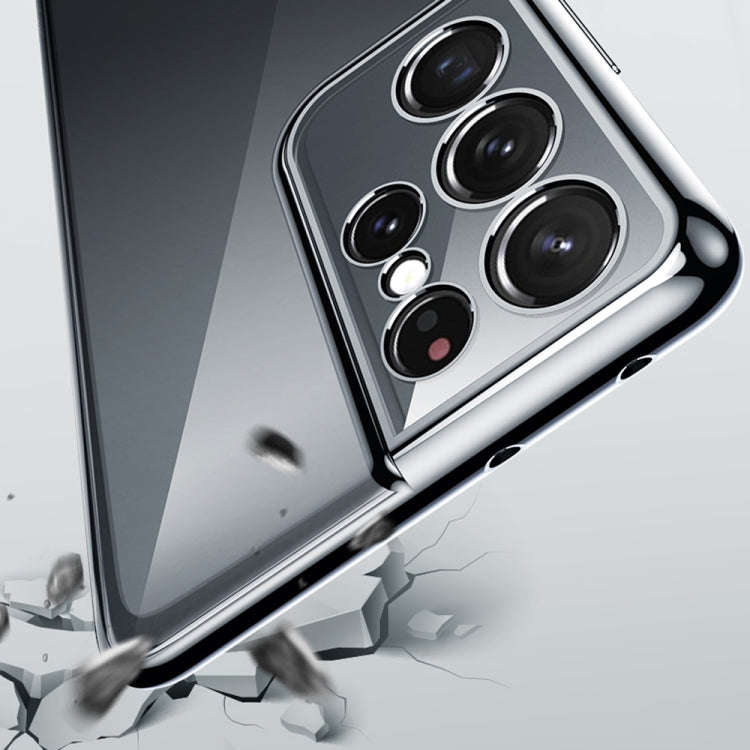 SULADA Shockproof Plating Silicone Transparent Protective Case, For Samsung Galaxy S21 Ultra 5G, ...