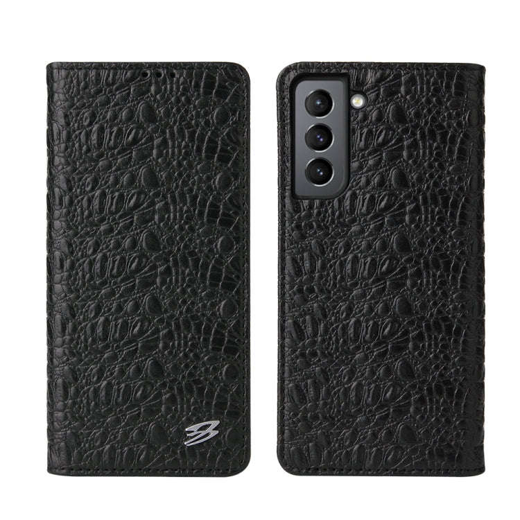 Fierre Shann Crocodile Texture Magnetic Horizontal Flip Genuine Leather Case with Holder & Card S...
