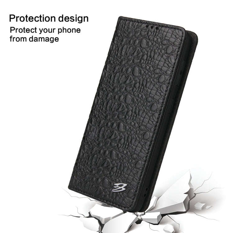 Fierre Shann Crocodile Texture Magnetic Horizontal Flip Genuine Leather Case with Holder & Card S...
