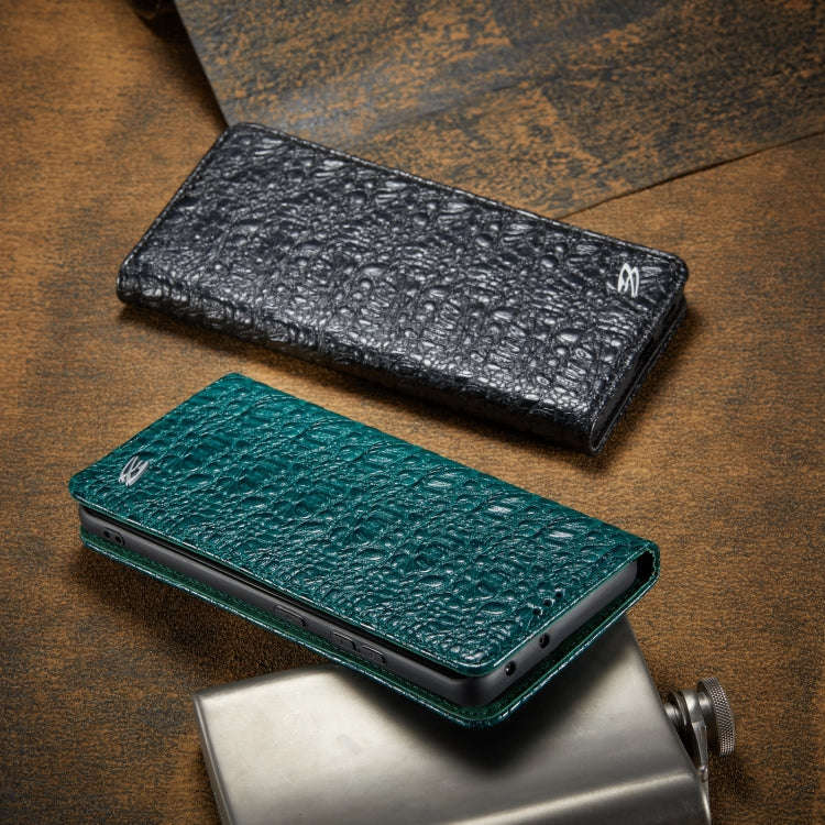 Fierre Shann Crocodile Texture Magnetic Horizontal Flip Genuine Leather Case with Holder & Card S...