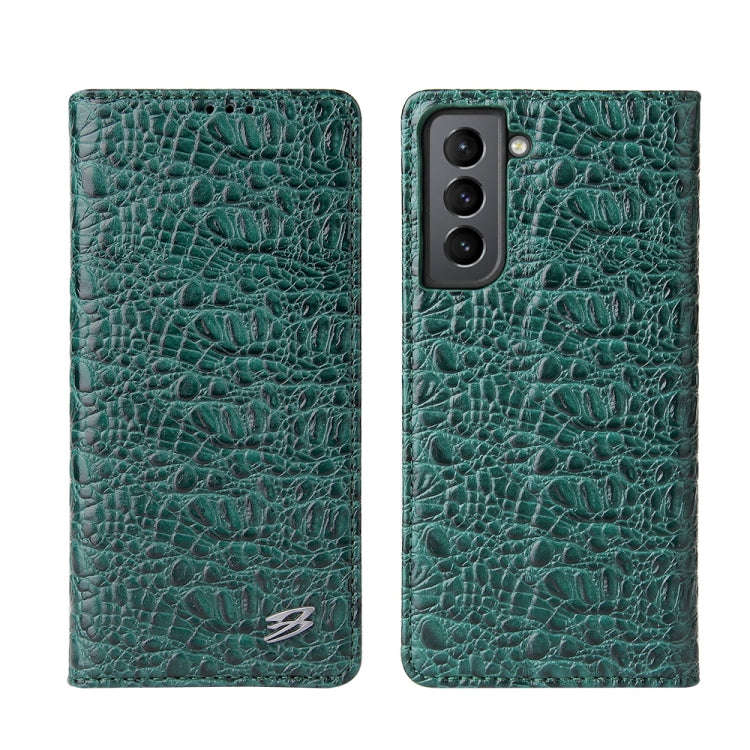 Fierre Shann Crocodile Texture Magnetic Horizontal Flip Genuine Leather Case with Holder & Card S...