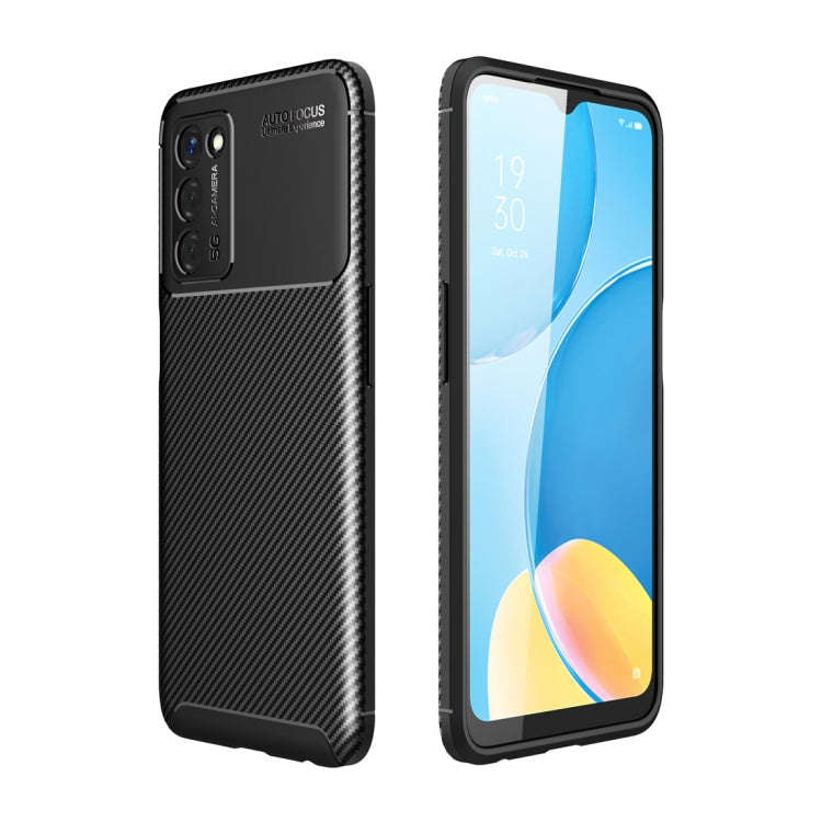 Carbon Fiber Texture Shockproof TPU Case, For OPPO A55 5G