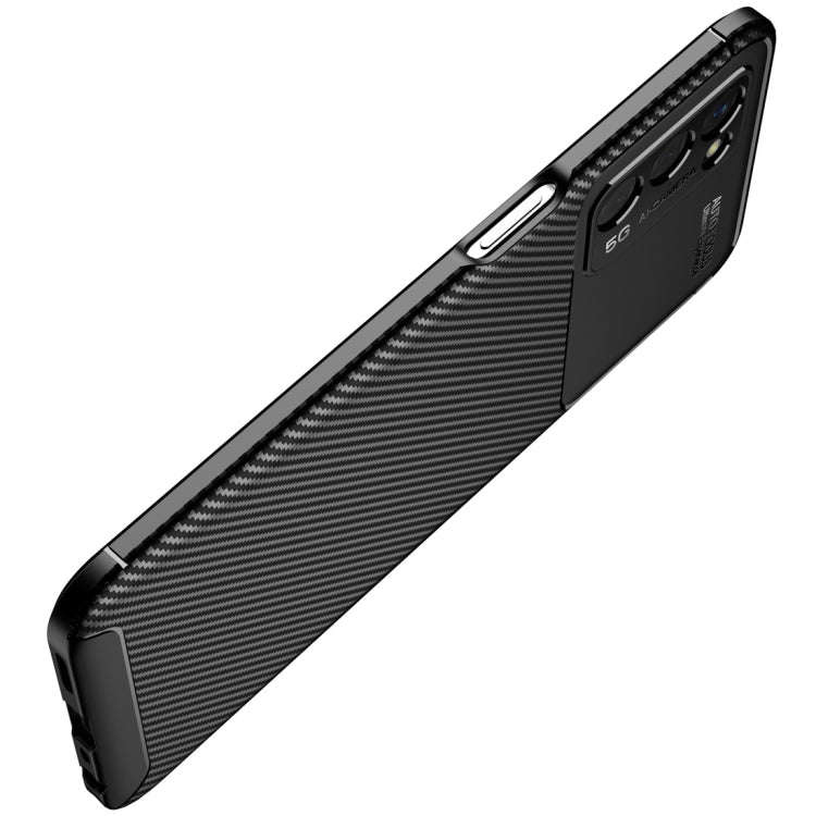 Carbon Fiber Texture Shockproof TPU Case, For OPPO A55 5G