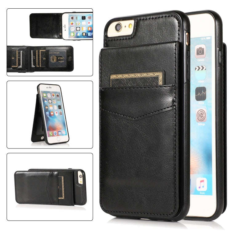 Solid Color PC + TPU Protective Case with Holder & Card Slots, For iPhone 6, For iPhone 6 Plus, F...
