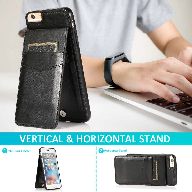 Solid Color PC + TPU Protective Case with Holder & Card Slots, For iPhone 6, For iPhone 6 Plus, F...