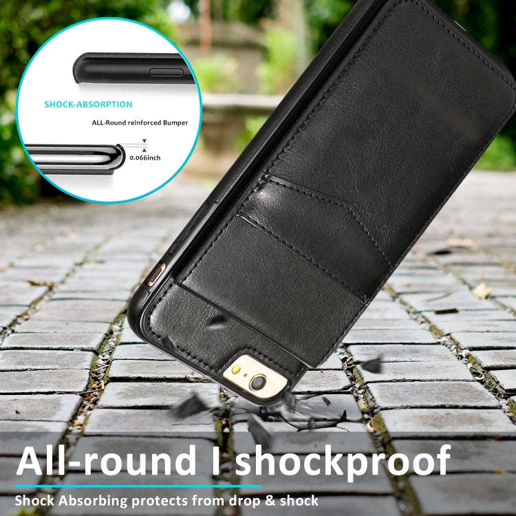 Solid Color PC + TPU Protective Case with Holder & Card Slots, For iPhone 6, For iPhone 6 Plus, F...