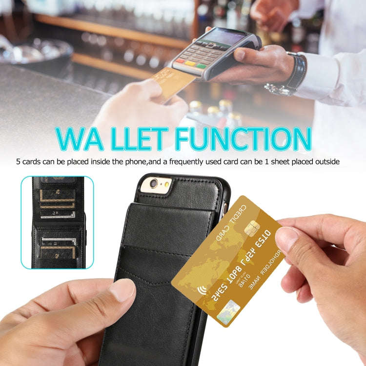 Solid Color PC + TPU Protective Case with Holder & Card Slots, For iPhone 6, For iPhone 6 Plus, F...