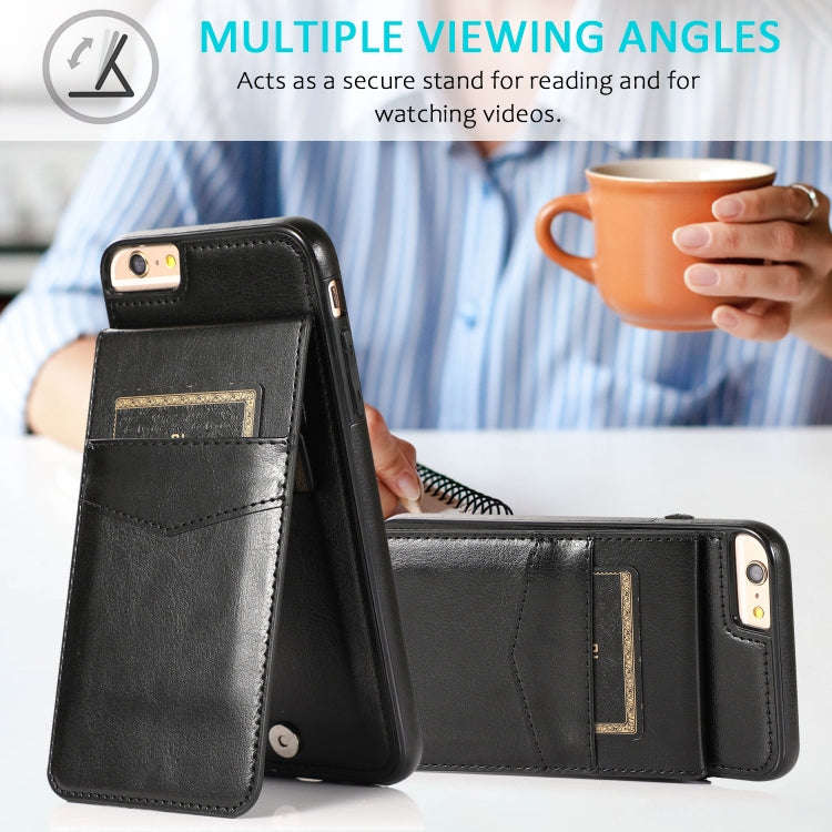Solid Color PC + TPU Protective Case with Holder & Card Slots, For iPhone 6, For iPhone 6 Plus, F...