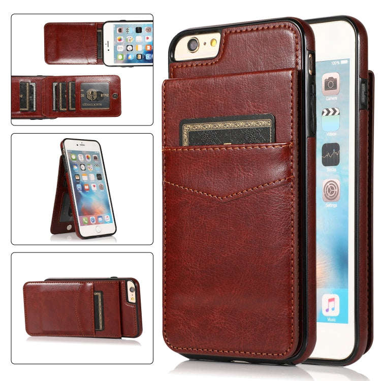 Solid Color PC + TPU Protective Case with Holder & Card Slots, For iPhone 6, For iPhone 6 Plus, F...