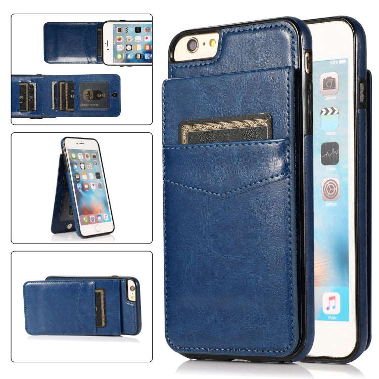 Solid Color PC + TPU Protective Case with Holder & Card Slots, For iPhone 6, For iPhone 6 Plus, F...