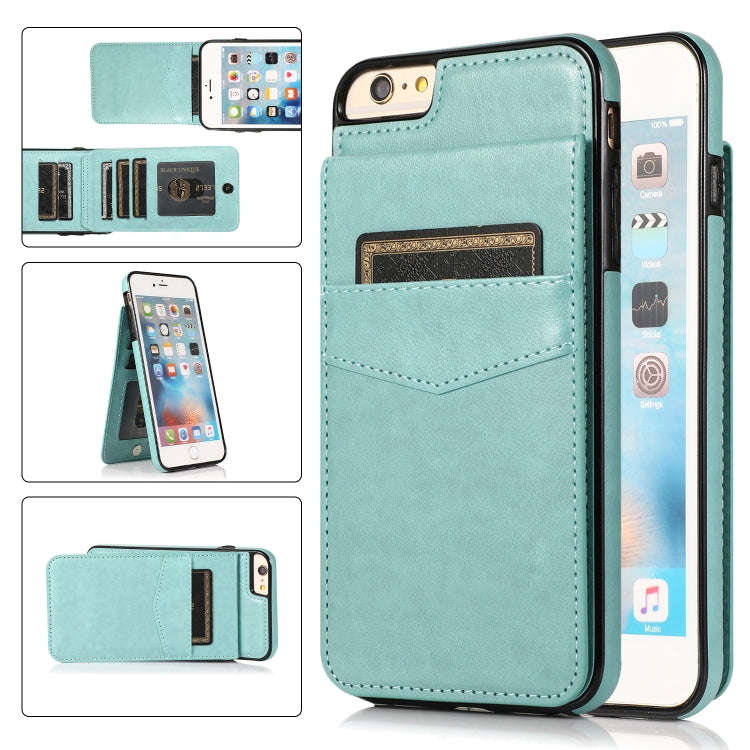 Solid Color PC + TPU Protective Case with Holder & Card Slots, For iPhone 6, For iPhone 6 Plus, F...