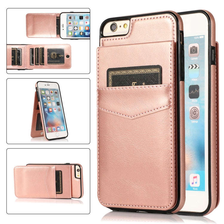 Solid Color PC + TPU Protective Case with Holder & Card Slots, For iPhone 6, For iPhone 6 Plus, F...