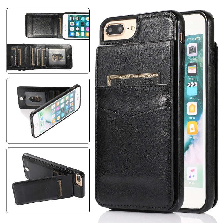 Solid Color PC + TPU Protective Case with Holder & Card Slots, For iPhone 6, For iPhone 6 Plus, F...