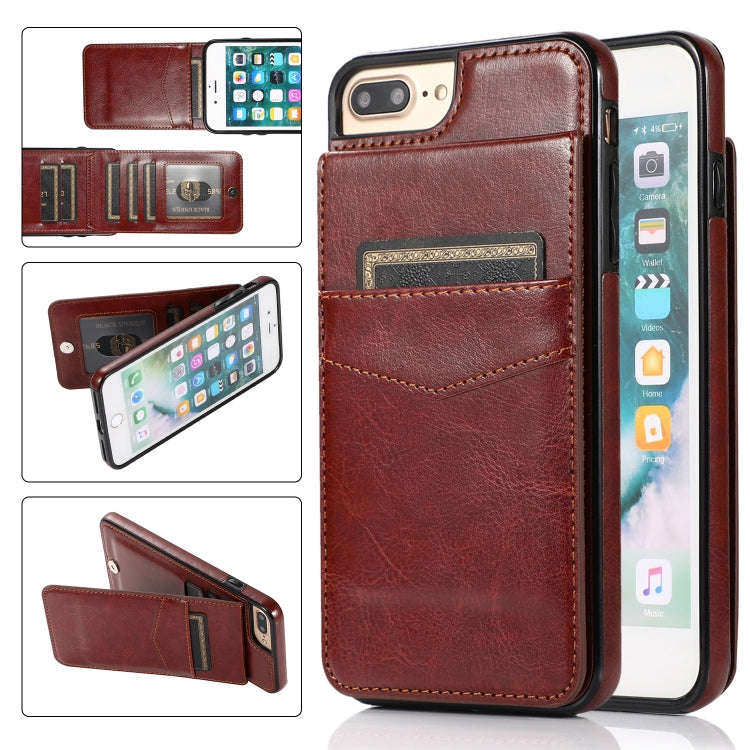 Solid Color PC + TPU Protective Case with Holder & Card Slots, For iPhone 6, For iPhone 6 Plus, F...