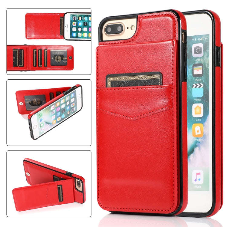 Solid Color PC + TPU Protective Case with Holder & Card Slots, For iPhone 6, For iPhone 6 Plus, F...