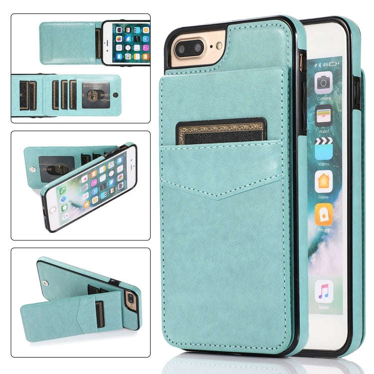 Solid Color PC + TPU Protective Case with Holder & Card Slots, For iPhone 6, For iPhone 6 Plus, F...