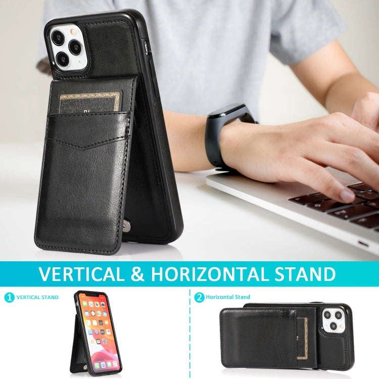 Solid Color PC + TPU Protective Case with Holder & Card Slots, For iPhone 11 Pro Max, For iPhone ...