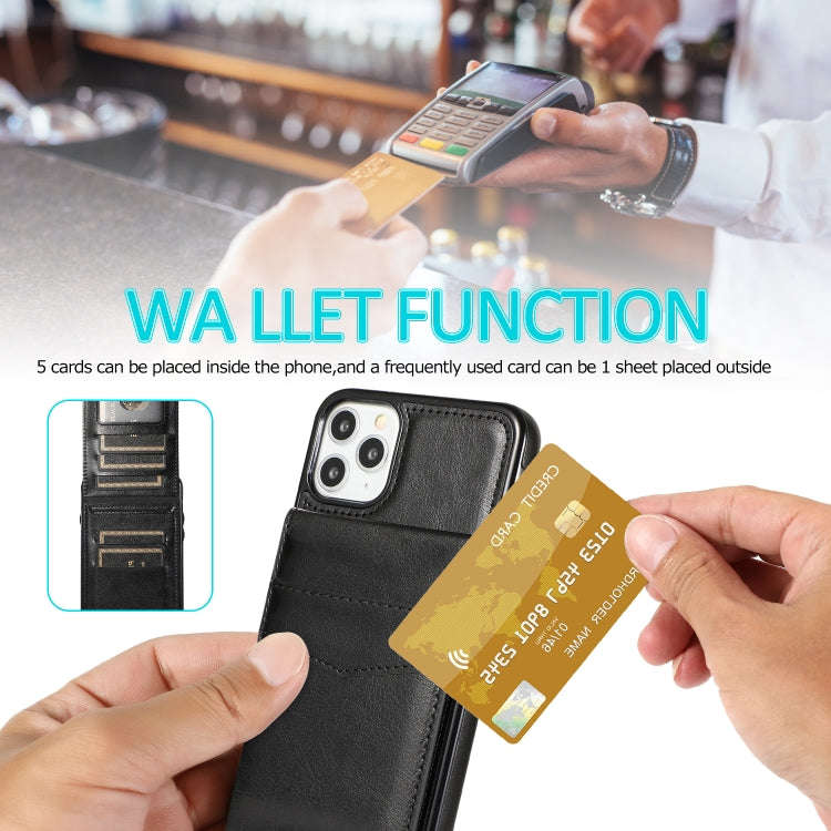 Solid Color PC + TPU Protective Case with Holder & Card Slots, For iPhone 11 Pro Max, For iPhone ...