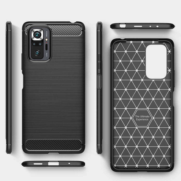 Brushed Texture Carbon Fiber TPU Case, For Xiaomi Redmi Note 10 Pro