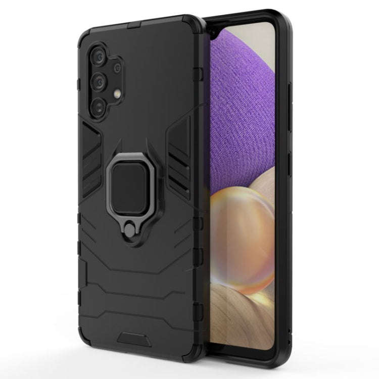 Shockproof PC + TPU Protective Case with Magnetic Ring Holder, For Galaxy A32 4G