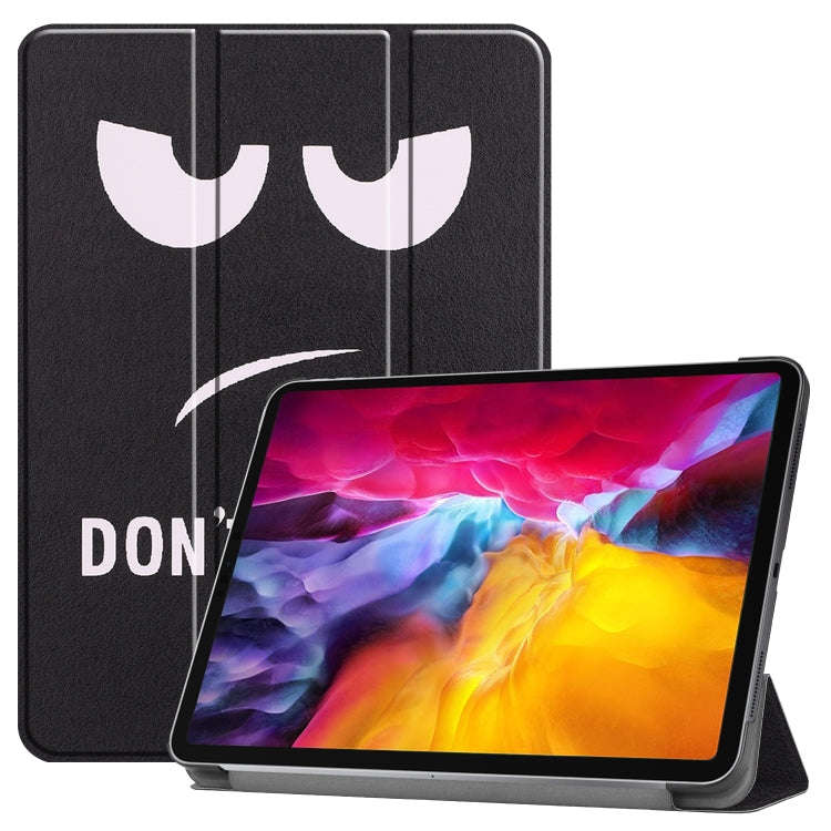 Colored Drawing Horizontal Flip PC + PU Leather Case with Three-folding Holder & Sleep / Wake-up ...