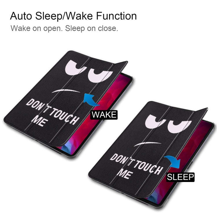 Colored Drawing Horizontal Flip PC + PU Leather Case with Three-folding Holder & Sleep / Wake-up ...