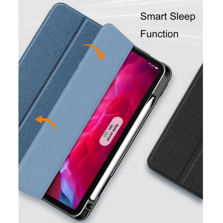 Mutural YASHI Series TPU + PU Cloth Pattern Texture Horizontal Flip Leather Case with Three-foldi...