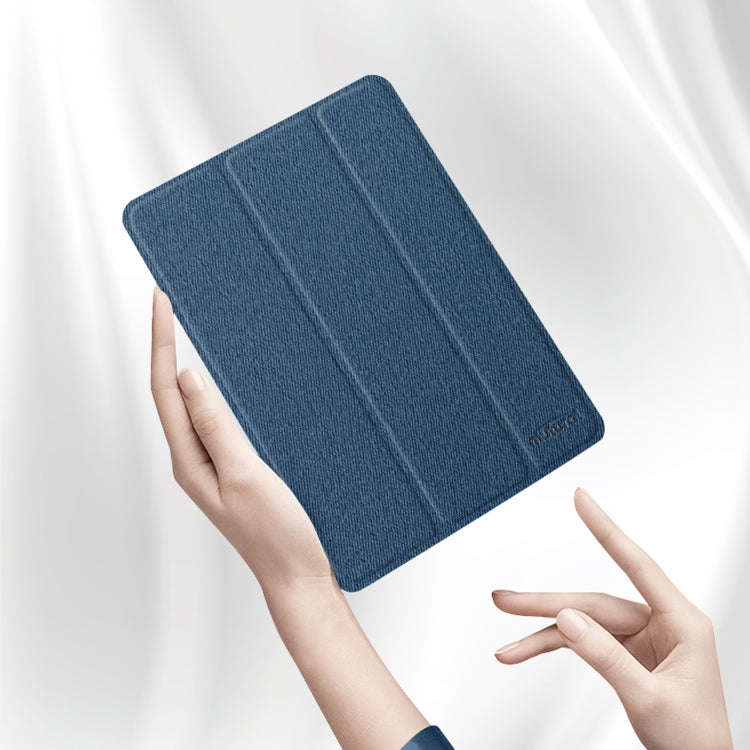 Mutural YASHI Series TPU + PU Cloth Pattern Texture Horizontal Flip Leather Case with Three-foldi...