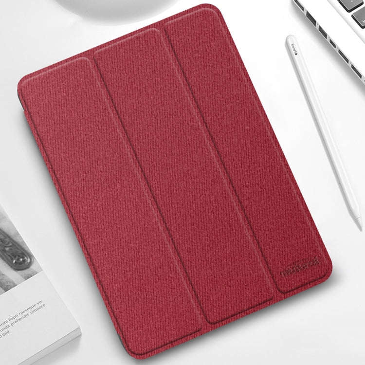 Mutural YASHI Series TPU + PU Cloth Pattern Texture Horizontal Flip Leather Case with Three-foldi...