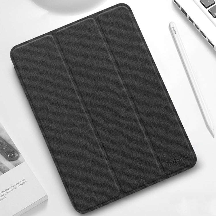 Mutural YASHI Series TPU + PU Cloth Pattern Texture Horizontal Flip Leather Case with Three-foldi...