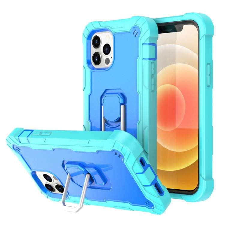 PC + Rubber 3-layers Shockproof Protective Case with Rotating Holder, For iPhone 12 Mini, For iPh...