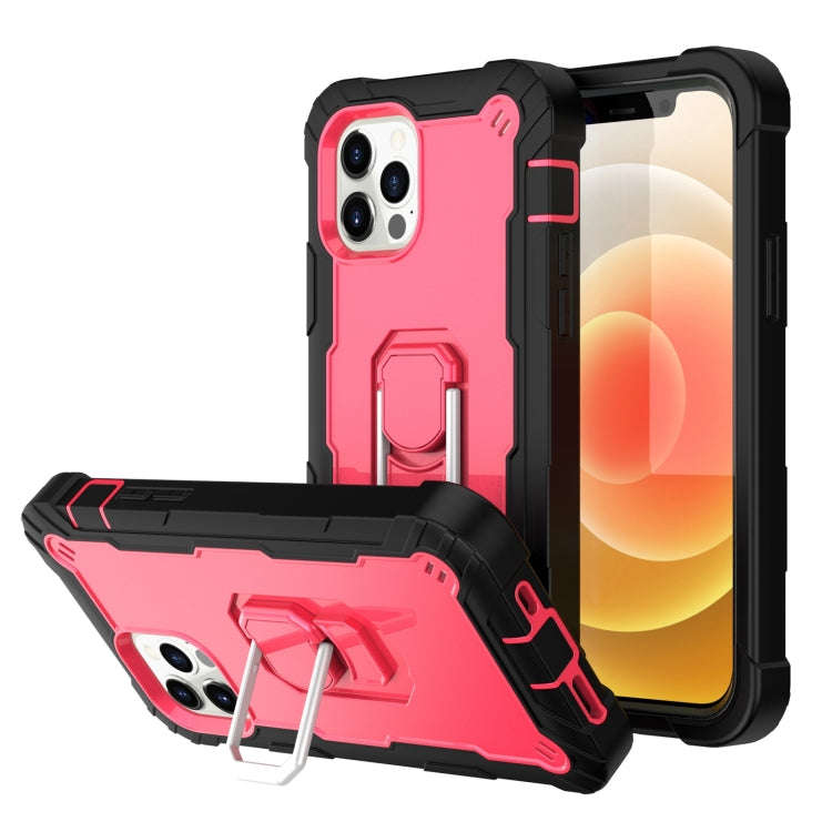PC + Rubber 3-layers Shockproof Protective Case with Rotating Holder, For iPhone 12 Mini, For iPh...