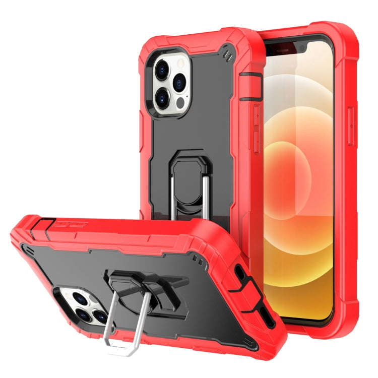 PC + Rubber 3-layers Shockproof Protective Case with Rotating Holder, For iPhone 12 Mini, For iPh...
