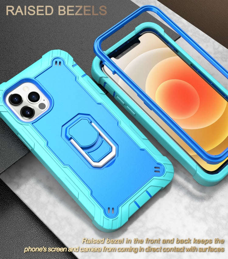 PC + Rubber 3-layers Shockproof Protective Case with Rotating Holder, For iPhone 12 Mini, For iPh...