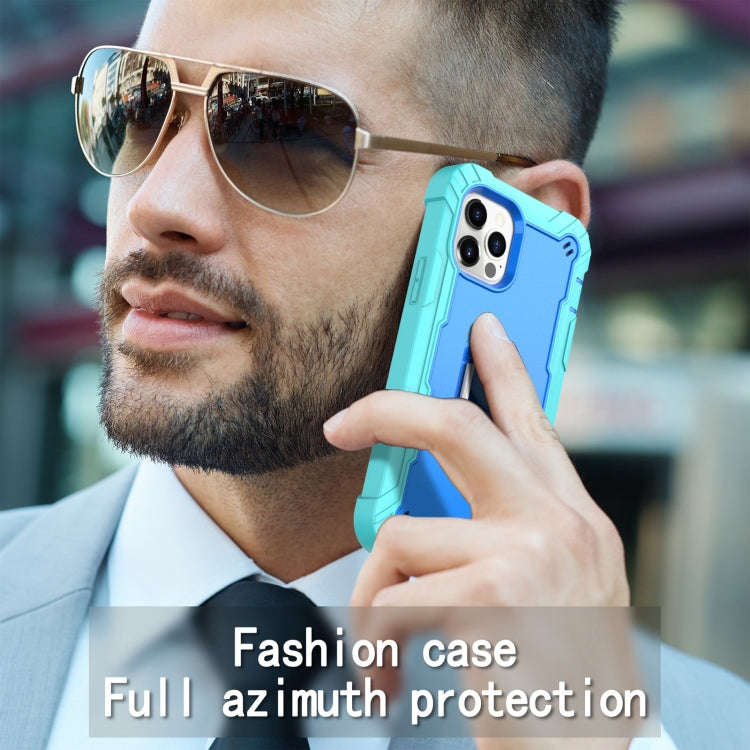 PC + Rubber 3-layers Shockproof Protective Case with Rotating Holder, For iPhone 12 Mini, For iPh...