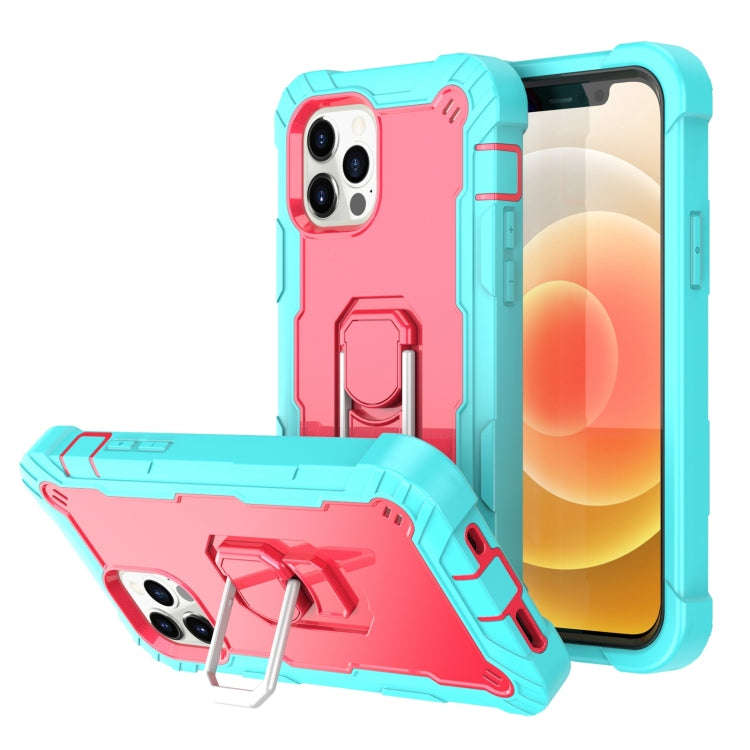 PC + Rubber 3-layers Shockproof Protective Case with Rotating Holder, For iPhone 12 Mini, For iPh...