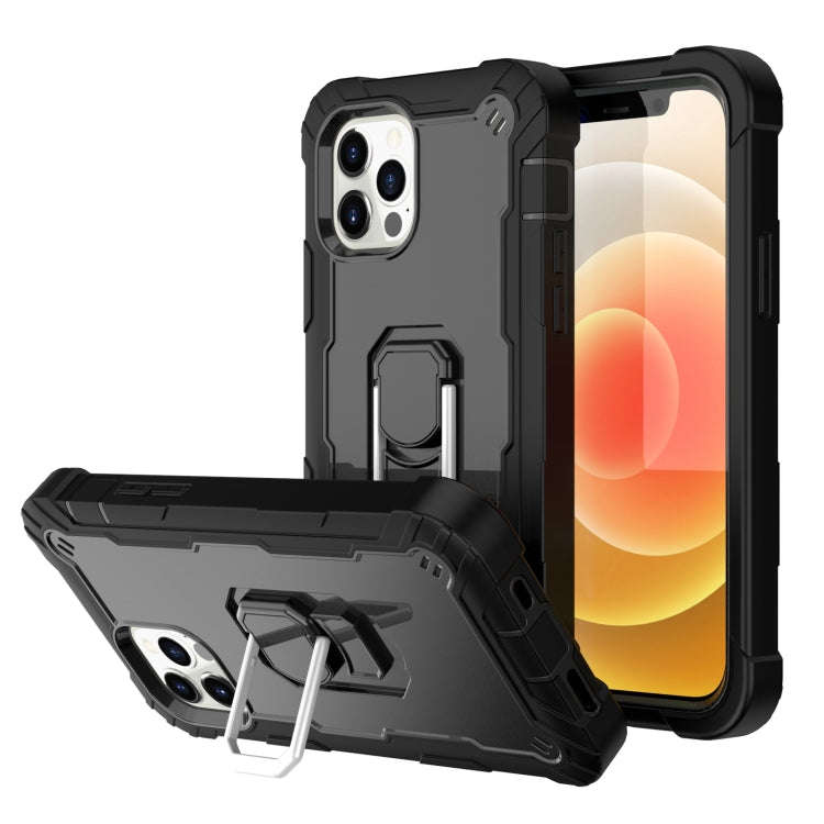 PC + Rubber 3-layers Shockproof Protective Case with Rotating Holder, For iPhone 12 Mini, For iPh...