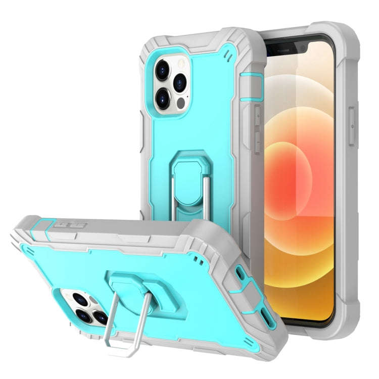 PC + Rubber 3-layers Shockproof Protective Case with Rotating Holder, For iPhone 12 Mini, For iPh...